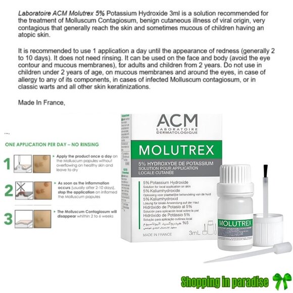 Laboratoire ACM Molutrex 5% Potassium Hydroxide - 3ml Exp 2027 - Picture 2 of 2